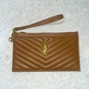 YSL Chestnut Wristlet with Dustbag